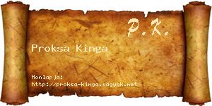 Proksa Kinga névjegykártya